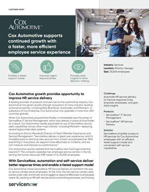 Cox Automotive Case Study HR Service Delivery