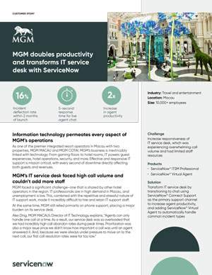 MGM Case Study ITSM and Vitual Agent